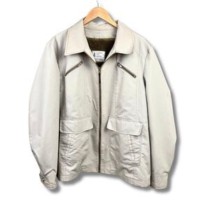 London Fog Jacket Mens 48 X-Long Beige with Zip-In Pile Liner VTG